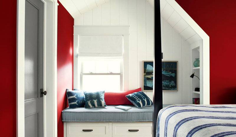 Caliente AF-290 paint color on bedroom walls