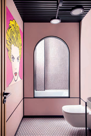Bathroom painted in color Pink Attraction 1255 Bathroom painted in color Pink Attraction 1255